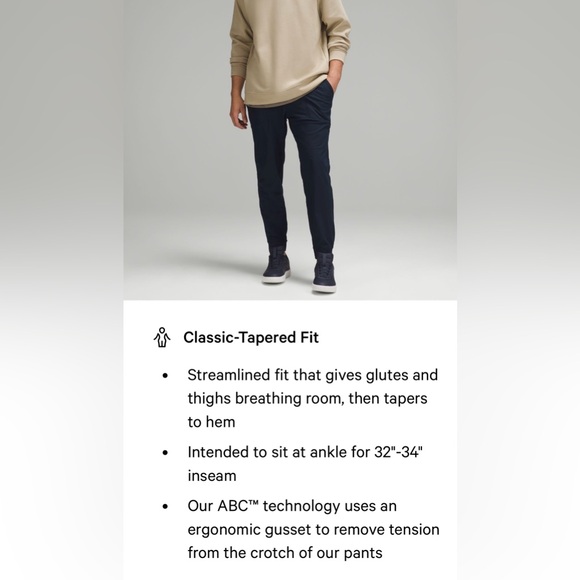 NWT lululemon Men’s ABC Joggers True Navy Size M - Picture 11 of 16